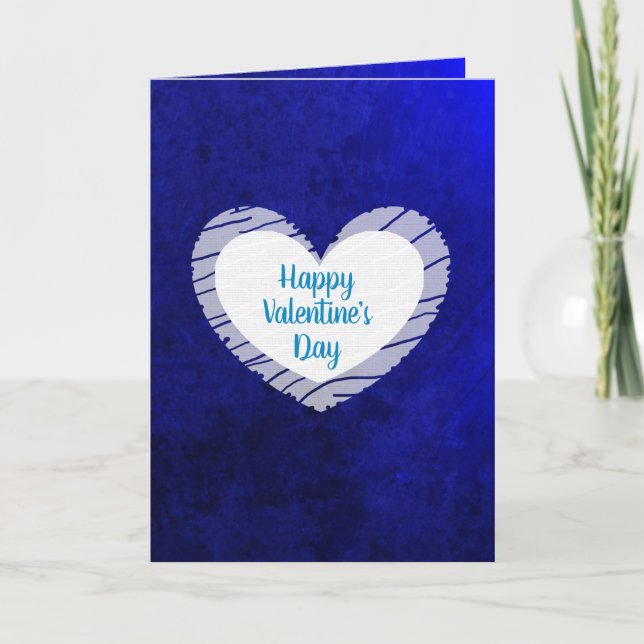 Carte Joyeuse Saint-Valentin Blue Ombre (Devant)
