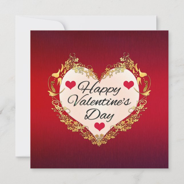 Carte Joyeuse Saint-Valentin Cœur Forme-47949 (Devant)