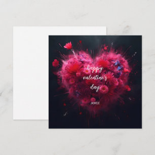Carte Joyeuse Saint-Valentin - Cœur Rose Vibrant