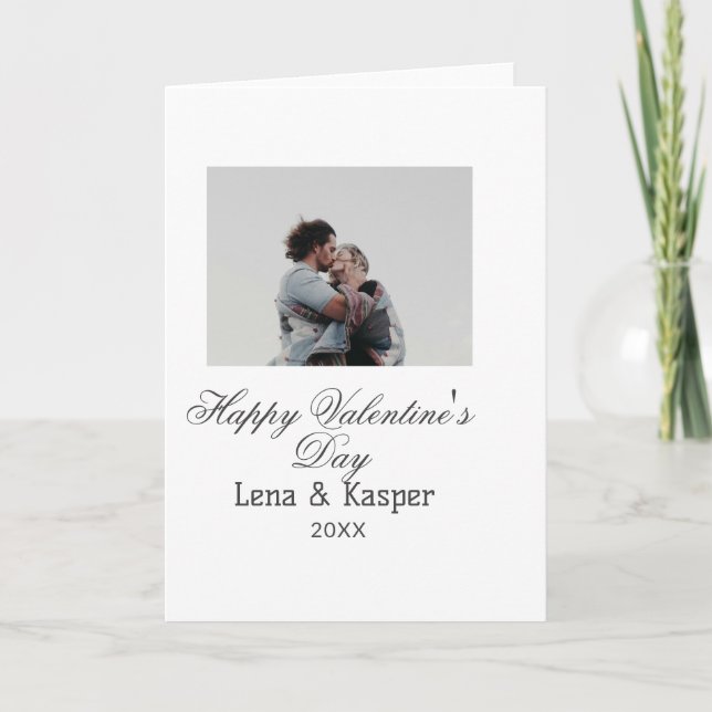 Carte Joyeuse Saint-Valentin couple photo moderne simple (Devant)