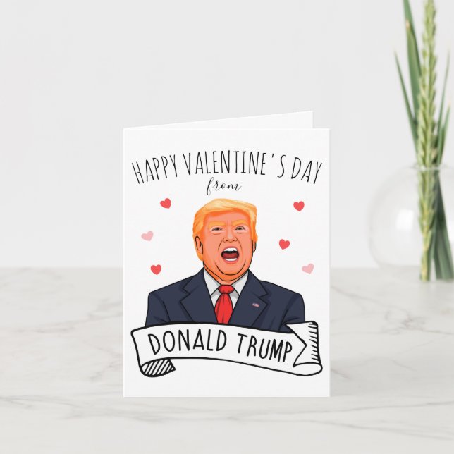 Carte Joyeuse Saint-Valentin de la part de Donald Trump (Devant)