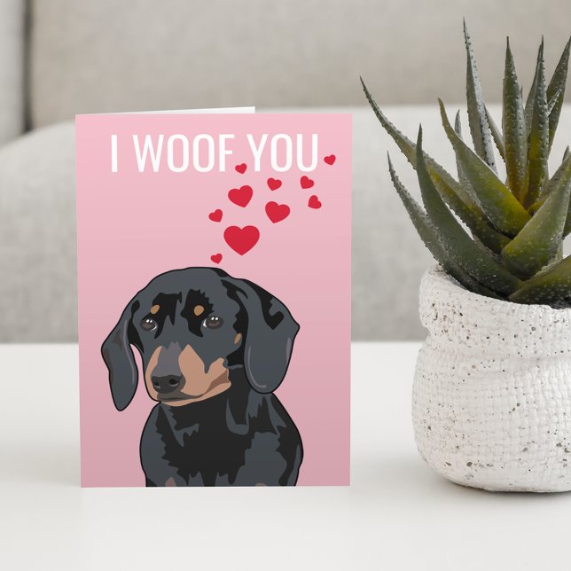 Carte Joyeuse Saint-Valentin de la part du chien | Dachs (Créateur téléchargé)