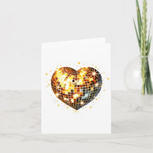 Carte Joyeuse Saint-Valentin Drôle Or Coquette Disco Ba
