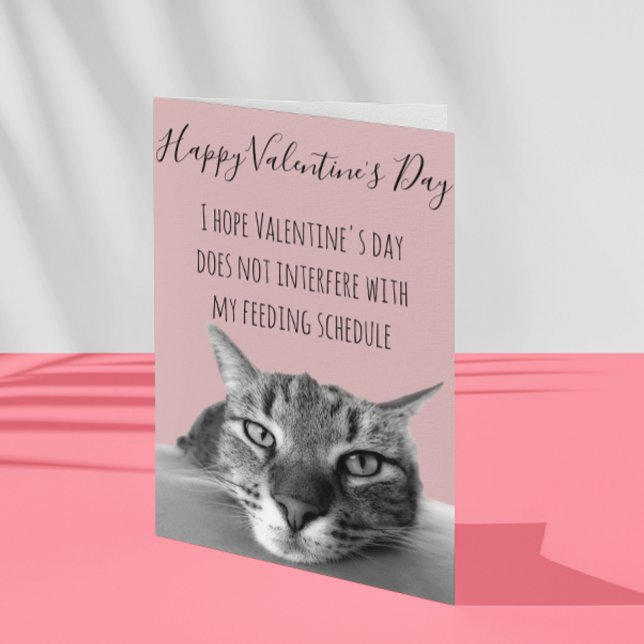 Carte Joyeuse Saint-Valentin du chat à l'humain Humour (Créateur téléchargé)