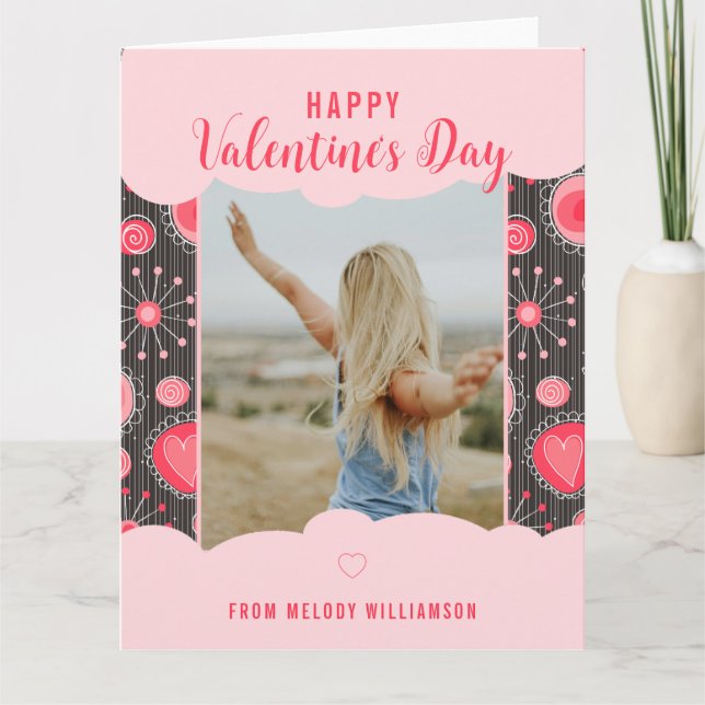 Carte Joyeuse Saint-Valentin Fantaisistes cœurs rouges f (Devant)