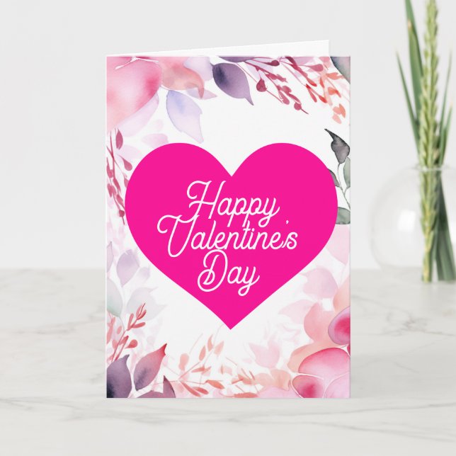 Carte Joyeuse Saint-Valentin Fleur cœur Vacances (Devant)
