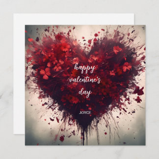 Carte Joyeuse Saint-Valentin - Fleurs Rouges Pleines de