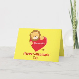 Carte Joyeuse Saint-Valentin Ma Fille Thème lion