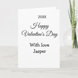Carte Joyeuse Saint-Valentin nom amour simple année styl