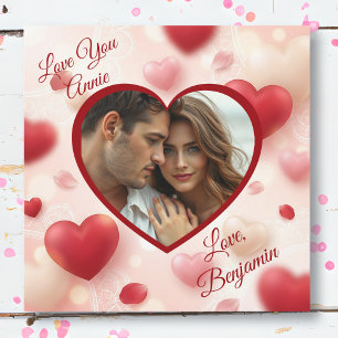 Carte Joyeuse Saint-Valentin Photo Personnalisée du Cœ