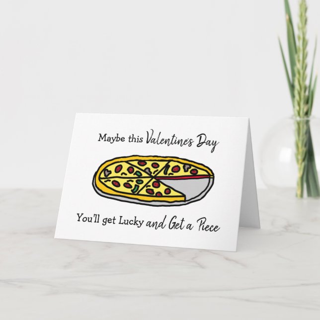 Carte Joyeuse Saint-Valentin Pizza Calembour Coquin (Devant)