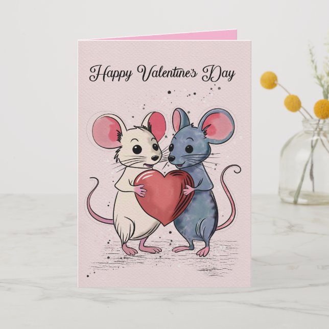 Carte Joyeuse Saint-Valentin pliée (Recto)