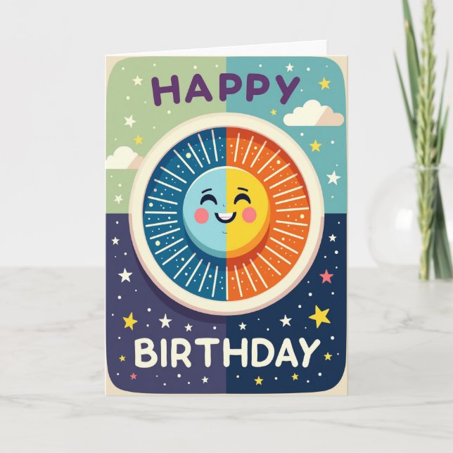 Carte Joyeuse Soleil Lune (Devant)