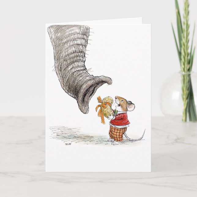 Carte Joyeuse souris et éléphant d'anniversaire (Devant)