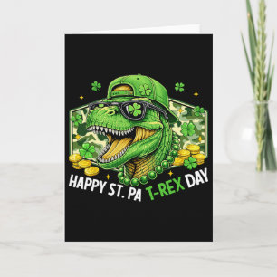 Carte Joyeuse St Pat-rex Fête Dinosaure Camo St Patricks