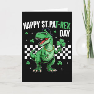 Carte Joyeuse St Pat T-rex Day Garçons Enfants Dinosaure