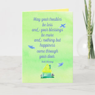 Carte Joyeuse St. Patrick's Day Irish Blessing Home Bird