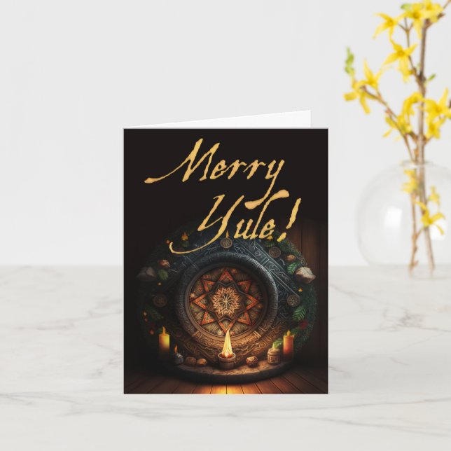 Carte Joyeuse Yule (Fleur jaune)
