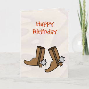 Carte Joyeuses bottes pour garçon d'anniversaire pour Co