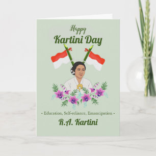 Carte Joyeuses femmes de la Journée Kartini Héros indoné