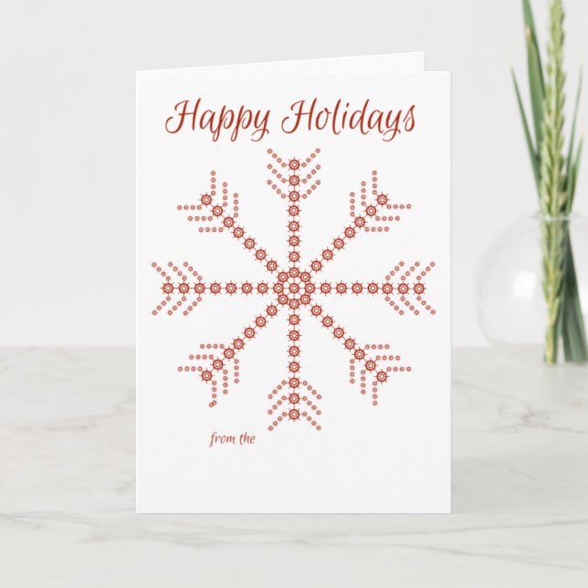 Carte Joyeuses fêtes - Ancre Snowflake (Devant)