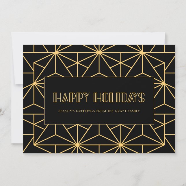 Carte Joyeuses fêtes Art déco rétro Noël (Devant)