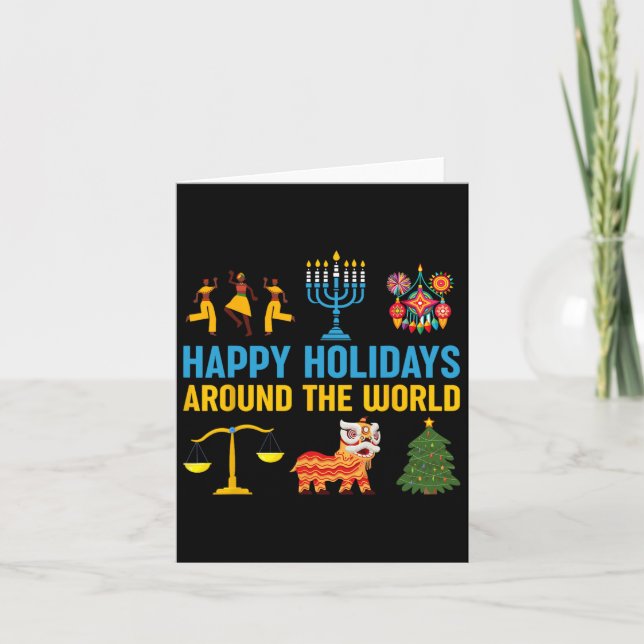 Carte Joyeuses Fêtes autour du Monde Célébration Multicu (Devant)