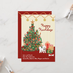 Carte Joyeuses fêtes Bichon Frise Noël