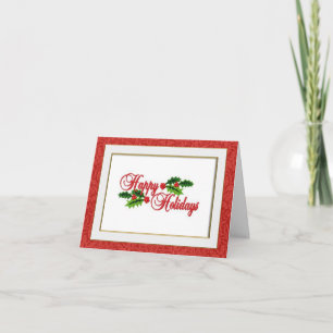 Carte Joyeuses fêtes brodées Look Christmas Card