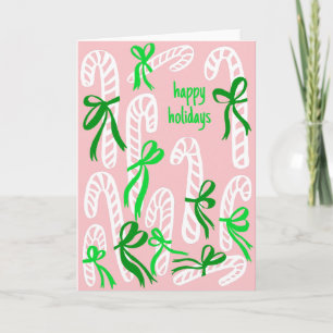 Carte Joyeuses fêtes canne doux Noël mignon