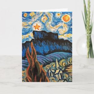 Carte Joyeuses fêtes ! Castle Rock Colorado Starry Night