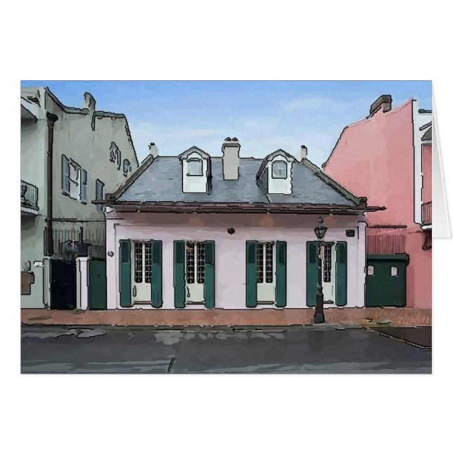 Carte Joyeuses Fêtes de chalet du quartier françai (Devant horizontal)