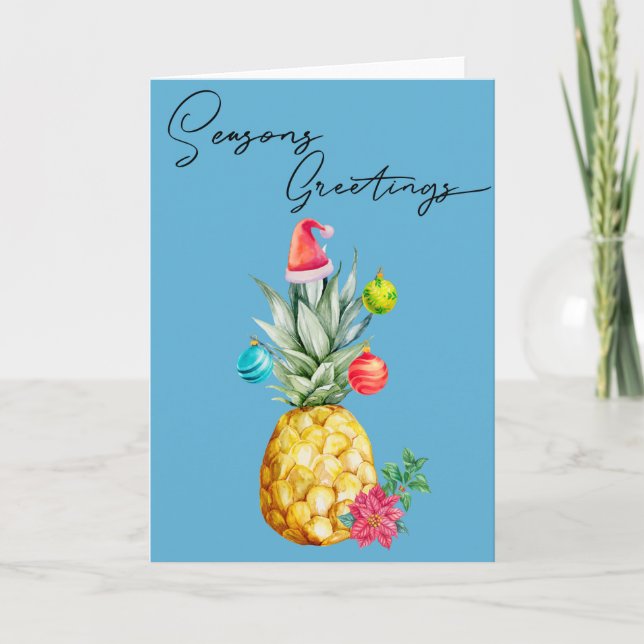 Carte Joyeuses Fêtes de Noël de l'ananas tropical (Devant)