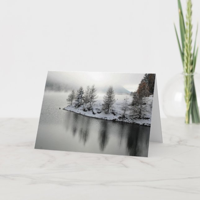Carte Joyeuses Fêtes d'hiver Paysage neigeux (Devant)