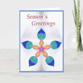 Carte Joyeuses Fêtes Fleur de Neige