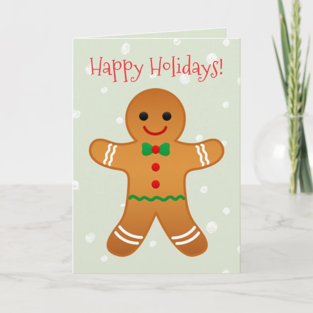 Carte Joyeuses fêtes - Gingerbread Homme Noël (Devant)
