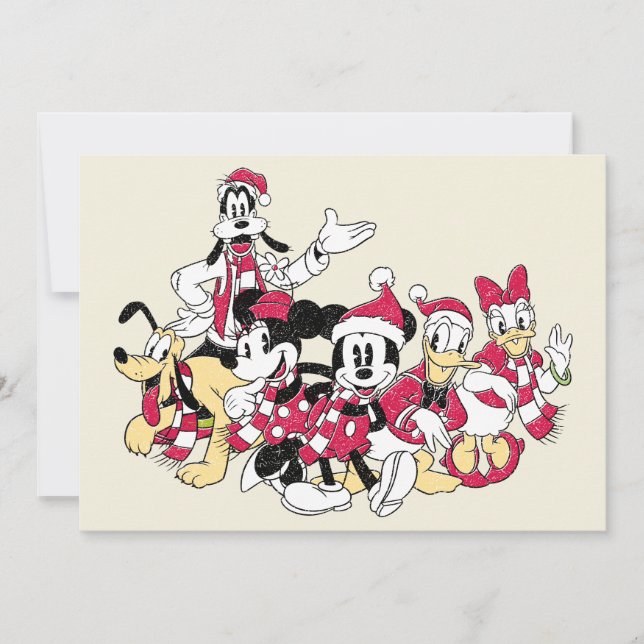 Carte Joyeuses Fêtes | Mickey & Friends Noël Joie (Devant)