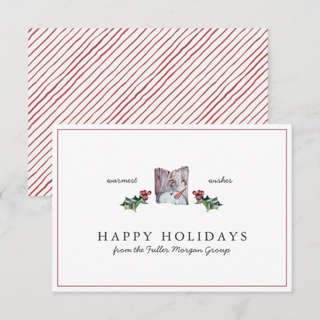 Carte Joyeuses fêtes | Noël rustique classique (Devant / Derrière)