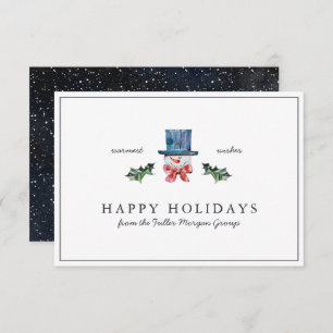 Carte Joyeuses fêtes  Noël rustique minimaliste classiqu