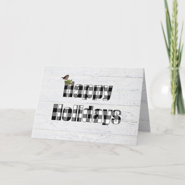 Carte Joyeuses fêtes pleines d'oiseaux (Devant)