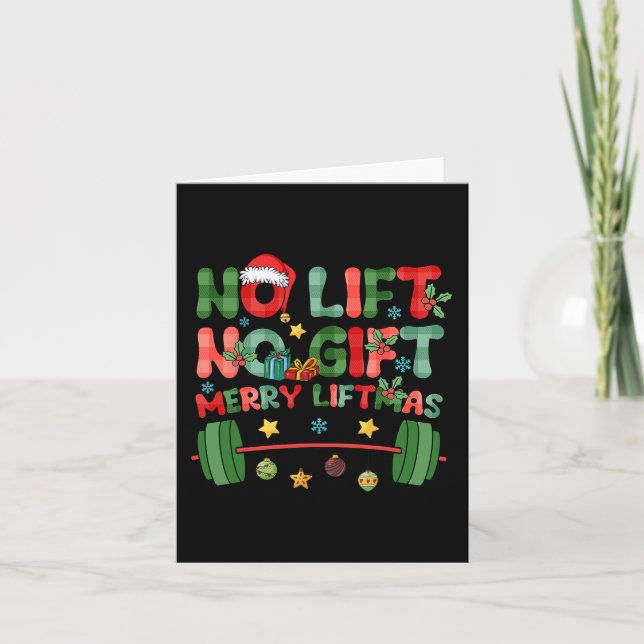 Carte Joyeuses Fêtes Sans Ascenseur Pas De Noël Présente (Devant)
