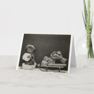 Carte Joyeuses fêtes ! Vintage Kitty