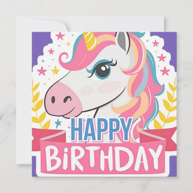 Carte Joyeuses Filles d'anniversaire Anniversaire Unicor (Devant)
