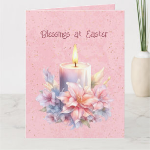 Carte Joyeuses fleurs aux bougies de Pâques
