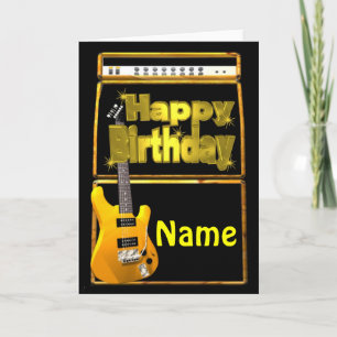 Carte Joyeuses Guitares d'anniversaire avec nom