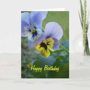 Carte Joyeuses Pansies d'anniversaire