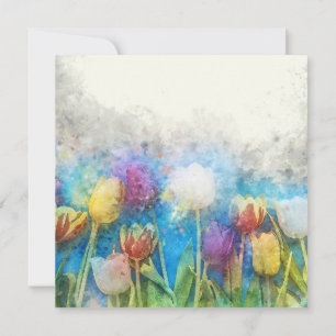 Carte Joyeuses Pâques belles tulipes