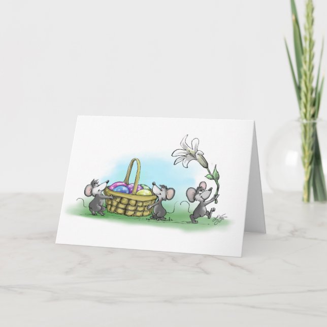 Carte Joyeuses Pâques de Mic, Mac et Moe (Devant)