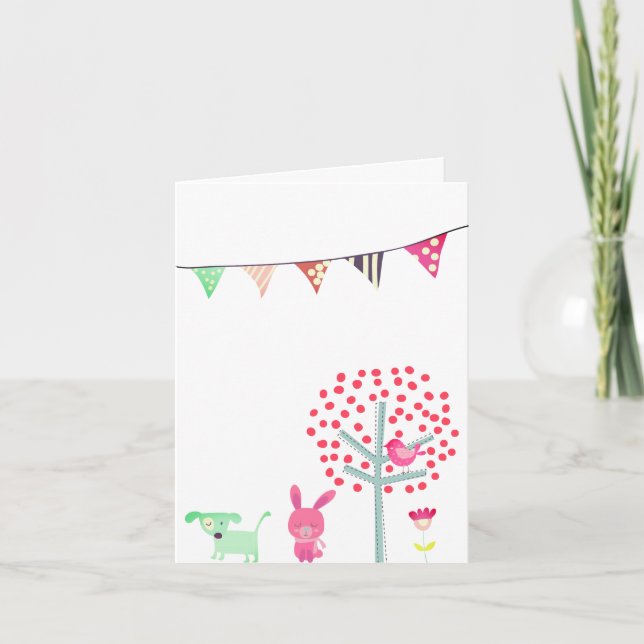 Carte Joyeuses Pâques lapin (Devant)