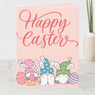 Carte Joyeuses Pâques Mignons Beaux Œufs de Pâques Color